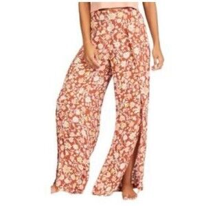 Billabong Split Spirit Beach Pants Tropical Flowy whimsical hippy boho Size L
